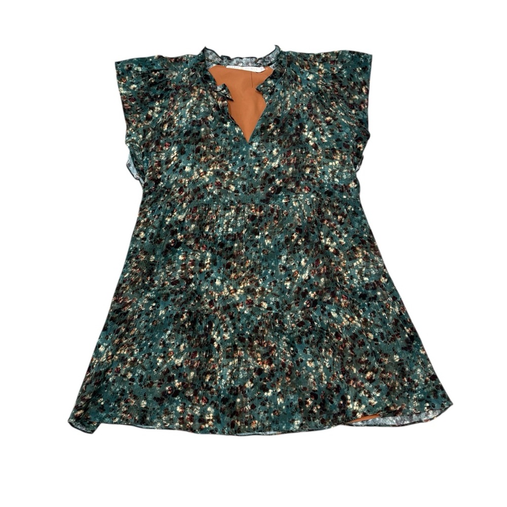Marie Oliver Frida Dress in Sapphire Reef Print Size L Silk Blend - Picture 4 of 11